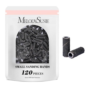 image:imageMelodySusie 120 Pcs Nail Drill Bits Small Sanding Bands for 31mm Mandrel Bit 180 Fine Grit Nail File for Acrylic Nails Gel Manicures and Pedicure Pink Only Sanding BandsBlack