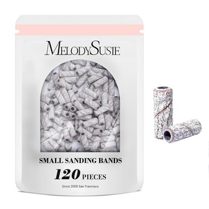 image:imageMelodySusie 120 Pcs Nail Drill Bits Small Sanding Bands for 31mm Mandrel Bit 180 Fine Grit Nail File for Acrylic Nails Gel Manicures and Pedicure Pink Only Sanding BandsZebra