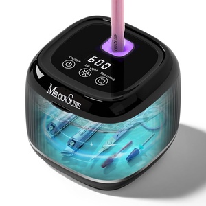 image:imageMelodySusie 2 in 1 Nail Tool Cleaning Machine 3 Timers Mode for Nail Drill Bits Nail Art Brush Nail Clipper Jewelry Cleaning Salon amp Home Use PinkDL160Black