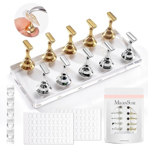 image:imageMelodySusie 3Pcs Acrylic Nail Brush Set Size 81014 with Brush Holder Nail Art Brushes for Acrylic Application Powder Nail Extension and 3D Carving Nail Art Tools for DIY Home Salon PinkSilverTransparent