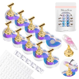 image:imageMelodySusie 3Pcs Acrylic Nail Brush Set Size 81014 with Brush Holder Nail Art Brushes for Acrylic Application Powder Nail Extension and 3D Carving Nail Art Tools for DIY Home Salon PinkSilverBlue heart