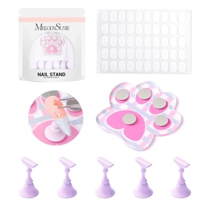 image:imageMelodySusie 3Pcs Acrylic Nail Brush Set Size 81014 with Brush Holder Nail Art Brushes for Acrylic Application Powder Nail Extension and 3D Carving Nail Art Tools for DIY Home Salon PinkSilverPink Cat paw