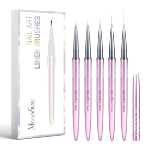 image:imageMelodySusie 4Piece Acrylic Nail Brush Set  Sizes 8121416 for Acrylic Application Powder Extension amp 3D Nail CarvingPurple