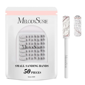 image:imageMelodySusie 50 Pcs Nail Drill Bits Small Sanding Bands with 31mm Mandrel Bit 180 Fine Grit Nail File for Acrylic Nails Gel Manicures and Pedicure PinkZebra