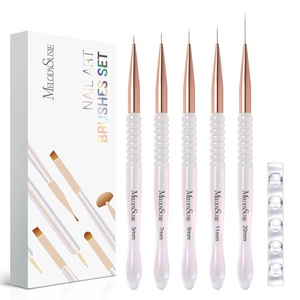 image:imageMelodySusie 5Pcs Nail Art Liner Brushes with Nail Brush Holder Professional Gel Polish Painting Art Design Pen for Thin Long Lines Tiny Details Fine Drawing Delicate Coloring Sizes 5791120mmOmbrtransparent