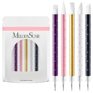 image:imageMelodySusie 5Pcs Nail Art Sculpture Pen Brushes for Resin Nail Art Tools for Design Nail Foil Carving Drawing Effect Shaping Drawing Nail Tools for Home Salon ManicurePurple  Pink  White  Gold  Black