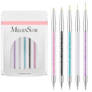 image:imageMelodySusie 5Pcs Nail Art Sculpture Pen Brushes for Resin Nail Art Tools for Design Nail Foil Carving Drawing Effect Shaping Drawing Nail Tools for Home Salon ManicurePink  Black  blue  White  Purple