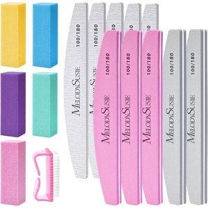 image:imageMelodySusie 6Pcs Nail Files 100180 Grit Double Sided Emery Boards Set for Acrylic Gel and Natural Nails Professional Manicure Pedicure Shaping Tools for Home Salon Care PinkColorful