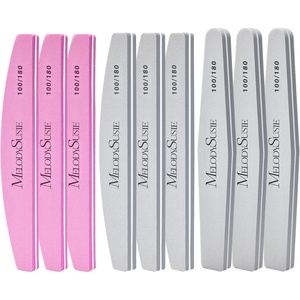 image:imageMelodySusie 6Pcs Nail Files 100180 Grit Double Sided Emery Boards Set for Acrylic Gel and Natural Nails Professional Manicure Pedicure Shaping Tools for Home Salon Care PinkColour
