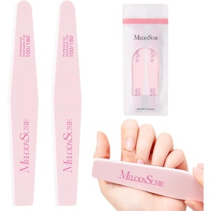 image:imageMelodySusie 6Pcs Nail Files 100180 Grit Double Sided Emery Boards Set for Acrylic Gel and Natural Nails Professional Manicure Pedicure Shaping Tools for Home Salon Care PinkPink