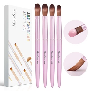 image:imageMelodySusie 6pcs Nail Art Brushes Set Professional Pen Nail Gel Brush Nail Extension and Builder Brush Liner Brush 3 Sizes Fashion Design for Home DIY Salon Use BlackRose gold