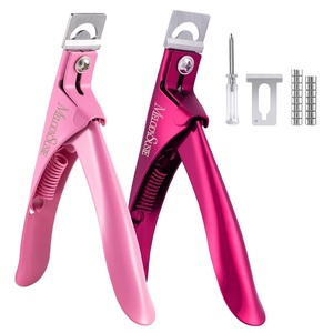 image:imageMelodySusie Acrylic Nail Clippers with 15pcs Magnet Sizers Professional Nail Clippers Cutters for Long Acrylic Gel Nails Tips Adjustable Stainless Nail Trimmer Manicure Tool for Salon Home PinkPlum  Pink