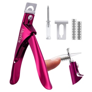image:imageMelodySusie Acrylic Nail Clippers with 15pcs Magnet Sizers Professional Nail Clippers Cutters for Long Acrylic Gel Nails Tips Adjustable Stainless Nail Trimmer Manicure Tool for Salon Home PinkPlum
