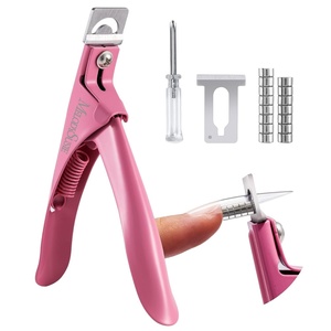 image:imageMelodySusie Acrylic Nail Clippers with 15pcs Magnet Sizers Professional Nail Clippers Cutters for Long Acrylic Gel Nails Tips Adjustable Stainless Nail Trimmer Manicure Tool for Salon Home PinkDark Pink