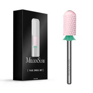 image:imageMelodySusie Ceramic Nail Drill Bit 332 Smooth Round Top Large Barrel Bits Suitable for Manicure Pedicure Cuticle Gel Polishing Beginners Bits Pink Series BitS MediumPink
