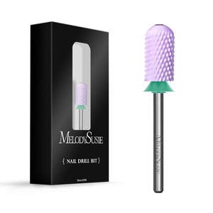 image:imageMelodySusie Ceramic Nail Drill Bit 332 Smooth Round Top Large Barrel Bits Suitable for Manicure Pedicure Cuticle Gel Polishing Beginners Bits Pink Series BitS MediumPurple