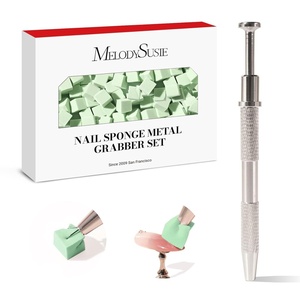 image:imageMelodySusie Gradient Painting Gel 6 Colors Spring Summer Ombre Gel Polish with 100 SpongesampMetal Grabber Set for Aura Nails French Manicure No Wipe Soak Off UV DIY Nail Art Palette Macaron PinkGreen
