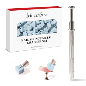 image:imageMelodySusie Gradient Painting Gel 6 Colors Spring Summer Ombre Gel Polish with 100 SpongesampMetal Grabber Set for Aura Nails French Manicure No Wipe Soak Off UV DIY Nail Art Palette Macaron PinkBlue