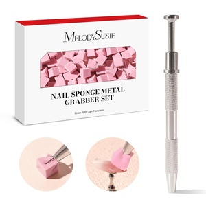 image:imageMelodySusie Gradient Painting Gel 6 Colors Spring Summer Ombre Gel Polish with 100 SpongesampMetal Grabber Set for Aura Nails French Manicure No Wipe Soak Off UV DIY Nail Art Palette Macaron PinkPlum Pink
