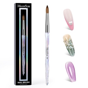 image:imageMelodySusie Kolinsky Acrylic Nail Brush 100 Pure Kolinsky Hair Professional Nail Brush for Acrylic Powder Nail Extension and 3D Nail Carving for DIY Home Salon Size 10100 Kolinsky Brush Transparent