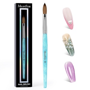 image:imageMelodySusie Kolinsky Acrylic Nail Brush 100 Pure Kolinsky Hair Professional Nail Brush for Acrylic Powder Nail Extension and 3D Nail Carving for DIY Home Salon Size 10Glitter Blue