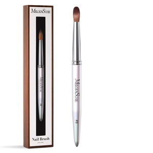 image:imageMelodySusie Kolinsky Acrylic Nail Brush 80 Pure Kolinsky Hair Professional Nail Brush for Acrylic Powder Nail Extension and 3D Nail Carving Nail Art Tools for DIY Home Salon Silver 10Silver