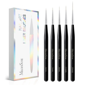 image:imageMelodySusie Nail Art Liner Brushes 5Pcs Professional Gel Polish Painting Art Design Pen Set for Thin Long Lines Tiny Details Fine Drawing Delicate Coloring Sizes 5791120mmBlack