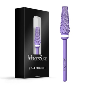 image:imageMelodySusie Professional 5 in 1 Nail Drill Bits 332 Carbide Tungsten Multifunction Bits Suitable for Manicure Pedicure Cuticle Gel Polishing Technicians Bits Purple Series BitM MediumPurple