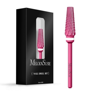 image:imageMelodySusie Professional 5 in 1 Nail Drill Bits 332 Carbide Tungsten Multifunction Bits Suitable for Manicure Pedicure Cuticle Gel Polishing Technicians Bits Purple Series BitM MediumPink Blossom
