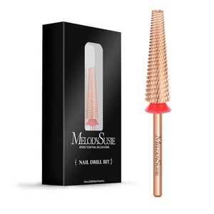 image:imageMelodySusie Professional 5 in 1 Nail Drill Bits 332 Carbide Tungsten Multifunction Bits Suitable for Manicure Pedicure Cuticle Gel Polishing Technicians Bits Purple Series BitM MediumRose Gold