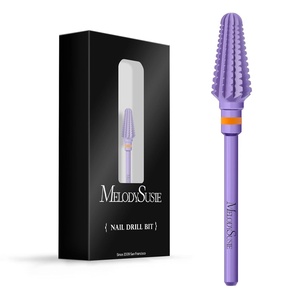 image:imageMelodySusie Professional Tornado Nail Drill Bits 332 Carbide Tungsten Multifunction Bits Suitable for Manicure Pedicure Cuticle Gel Polishing Salon Bits Purple Series BitX FinePurple