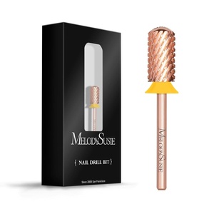 image:imageMelodySusie Safety Nail Drill Bits 332 Smooth Round Top Large Barrel Carbide Bits Suitable for Manicure Pedicure Cuticle Gel Polishing Beginners Bits Rose Gold Series BitS FinePurple