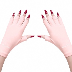 image:imageMelodySusie UV Gloves for Gel Nail Lamp Professional UPF50 UV Protection Gloves for Manicures Nail Art Skin Care Fingerless Anti UV Glove Protect Hands from UV Harm PinkBlush Pink