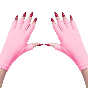 image:imageMelodySusie UV Gloves for Gel Nail Lamp Professional UPF50 UV Protection Gloves for Manicures Nail Art Skin Care Fingerless Anti UV Glove Protect Hands from UV Harm PinkEpink