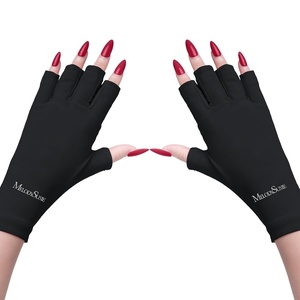 image:imageMelodySusie UV Gloves for Gel Nail Lamp Professional UPF50 UV Protection Gloves for Manicures Nail Art Skin Care Fingerless Anti UV Glove Protect Hands from UV Harm PinkAblack