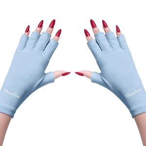 image:imageMelodySusie UV Gloves for Gel Nail Lamp Professional UPF50 UV Protection Gloves for Manicures Nail Art Skin Care Fingerless Anti UV Glove Protect Hands from UV Harm PinkBaby Blue