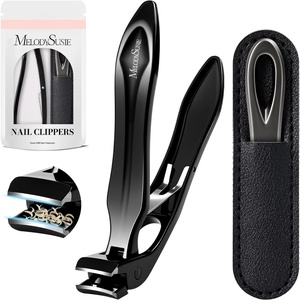 image:imageMelodySusie Wide Jaw Opening Nail Clippers Toenail Clippers for Seniors Thick Nails Angled Head Large Nail Clippers for Men Women with Nail File Fingernail Cutter with Catcher Long Handle BlackAngled Nail Clipper  Nail File