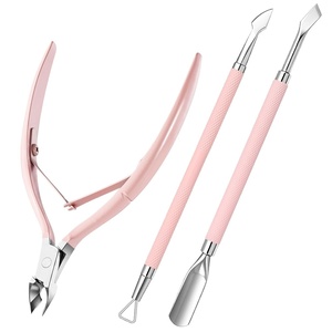 image:imageMelodysusie 3Pcs Cuticle Trimmer Set with DualEnded Cuticle Pusher and Cuticle Remover Stainless Steel Nail Cuticle Nipper Set Pedicure Manicure Tools for Home Salon3Pcs Cuticle Tools Set