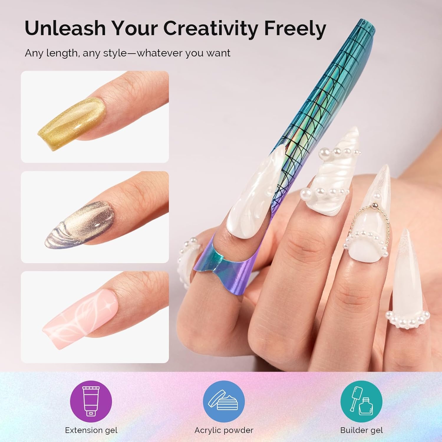 image:imageMelodySusie 100 Pcs Nail Swatch Sticks with Ring Clear Swatches for Gel Polish Transparent Acrylic Practice Tips Suitable for Displaying Colors Training Nail Art for Beginners and ProfessionalsSilver