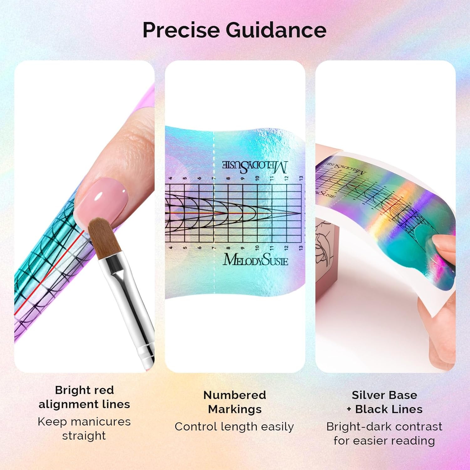 image:imageMelodySusie 100 Pcs Nail Swatch Sticks with Ring Clear Swatches for Gel Polish Transparent Acrylic Practice Tips Suitable for Displaying Colors Training Nail Art for Beginners and ProfessionalsSilver
