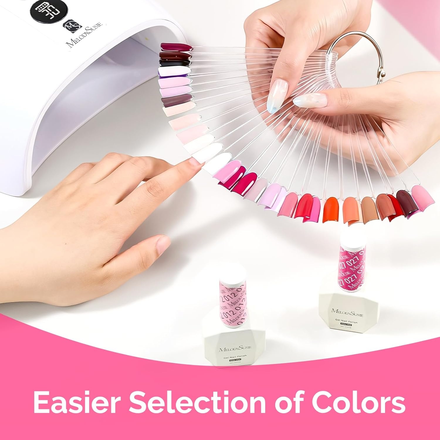 image:imageMelodySusie 100 Pcs Nail Swatch Sticks with Ring Clear Swatches for Gel Polish Transparent Acrylic Practice Tips Suitable for Displaying Colors Training Nail Art for Beginners and Professionals100 Pcs