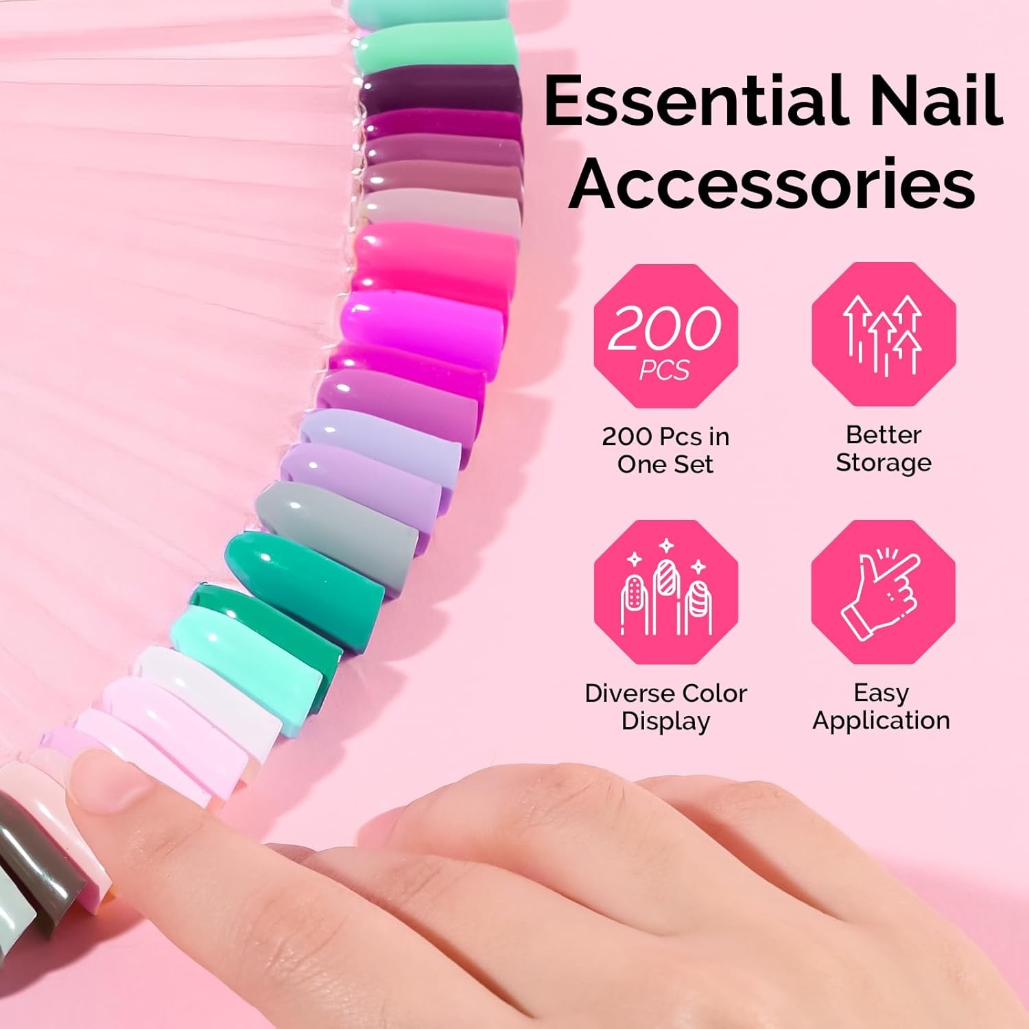 image:imageMelodySusie 100 Pcs Nail Swatch Sticks with Ring Clear Swatches for Gel Polish Transparent Acrylic Practice Tips Suitable for Displaying Colors Training Nail Art for Beginners and Professionals200 Pcs