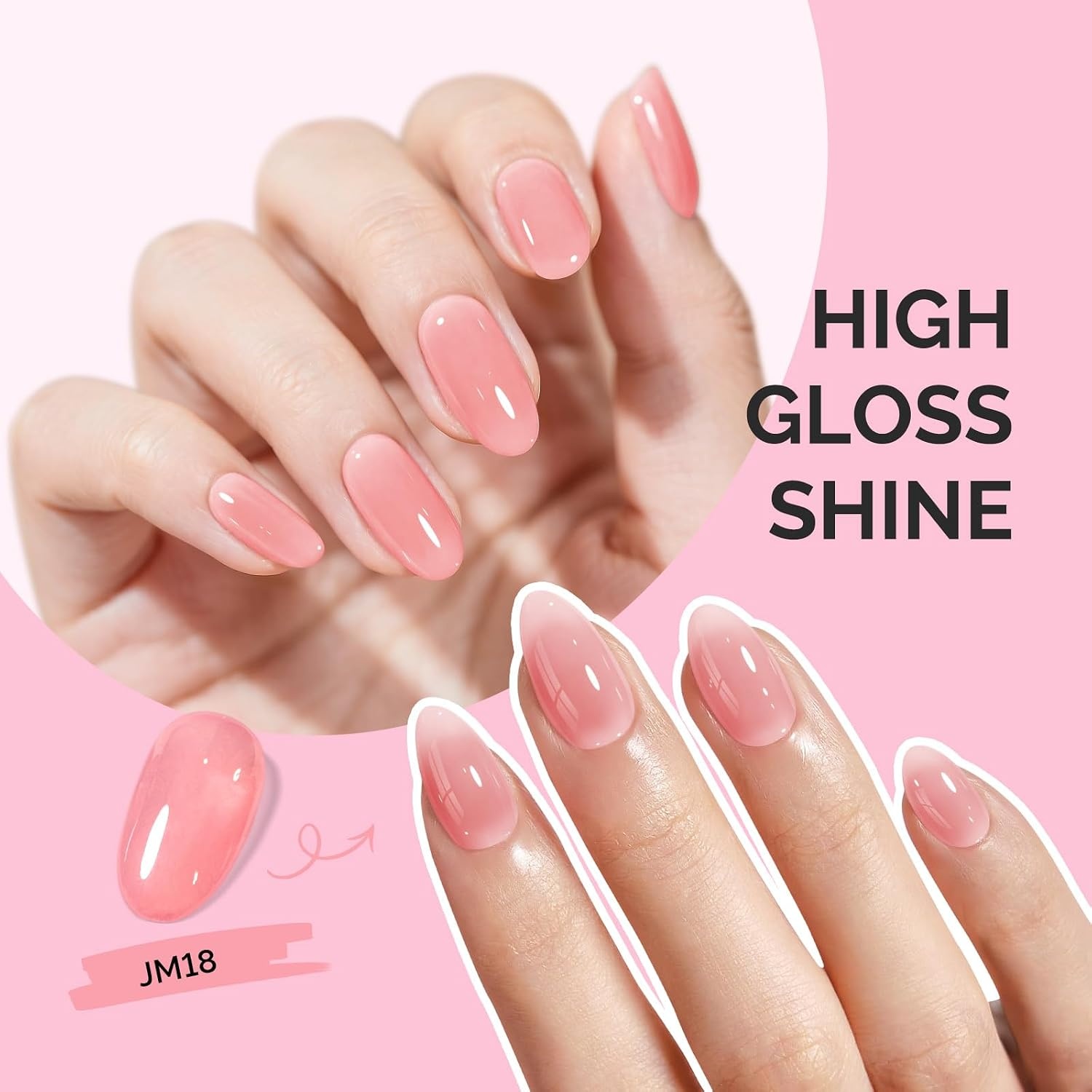 image:imageMelodySusie Gel Nail Kit with PART06G Cordless UV Lamp Rechargeable LED UV Light with Smart Sensor Classic Popular Colors Plant Based Nails Polish with Top Base Coat Builder Gel Beginner Nail KitRose PinkJM18