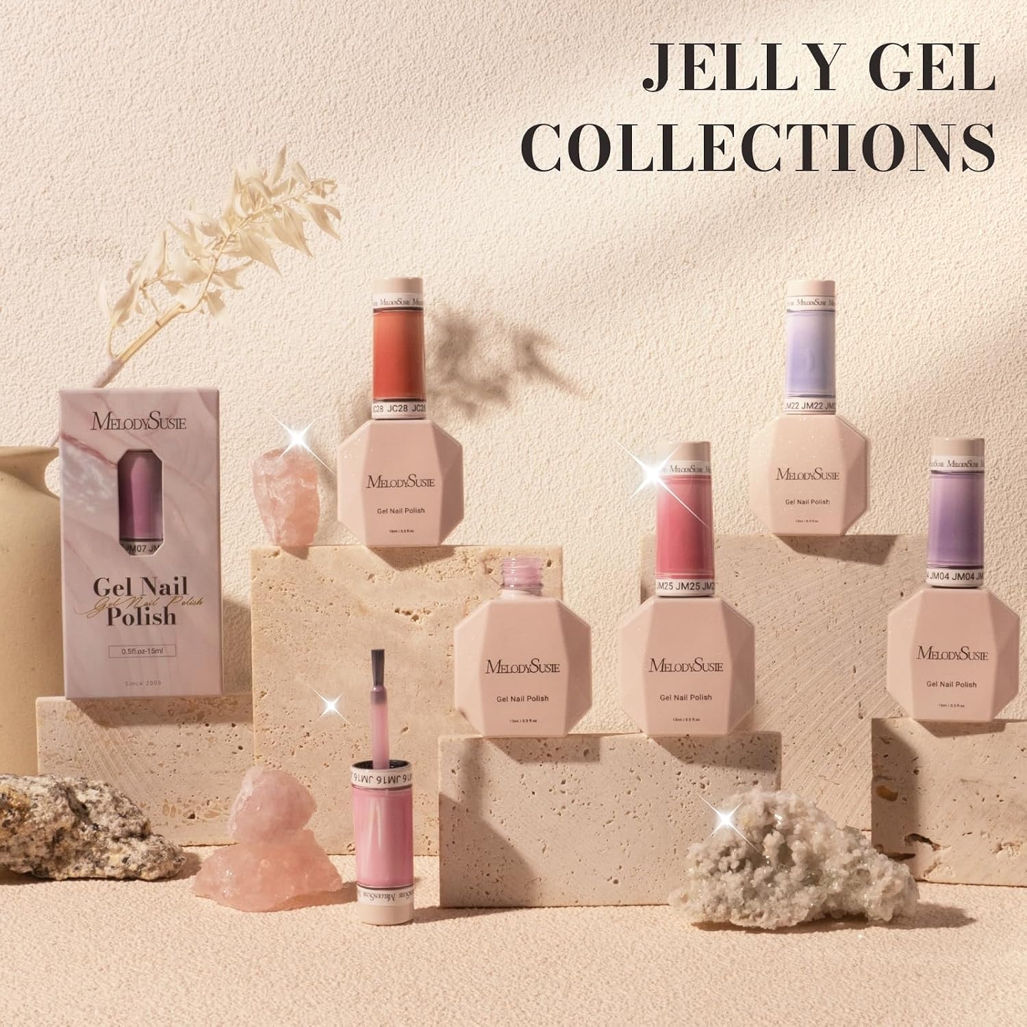 image:imageMelodySusie Gel Nail Kit with PART06G Cordless UV Lamp Rechargeable LED UV Light with Smart Sensor Classic Popular Colors Plant Based Nails Polish with Top Base Coat Builder Gel Beginner Nail KitCotton Candy PurpleJM07