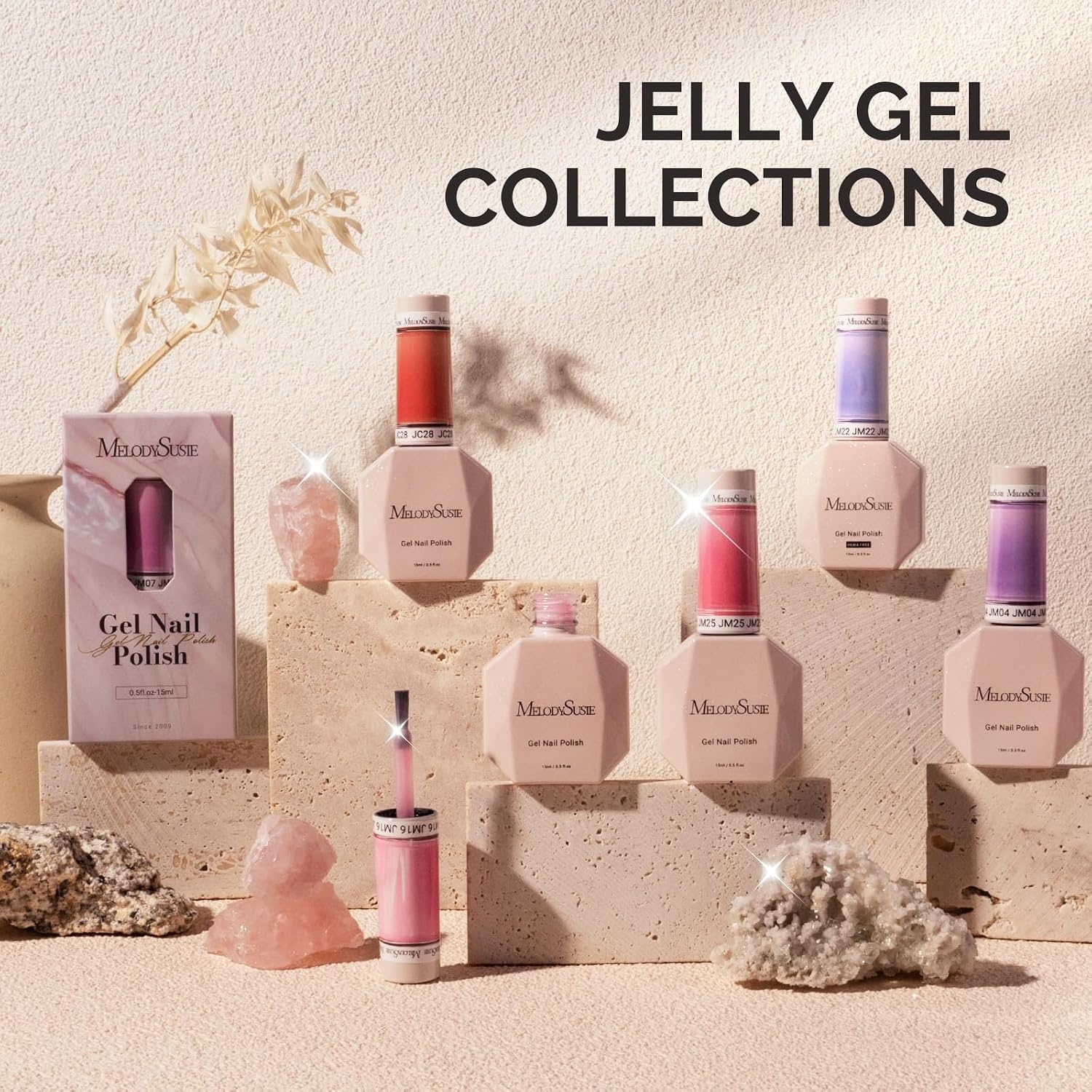 image:imageMelodySusie Gel Nail Kit with PART06G Cordless UV Lamp Rechargeable LED UV Light with Smart Sensor Classic Popular Colors Plant Based Nails Polish with Top Base Coat Builder Gel Beginner Nail KitRed AgateJDZ30