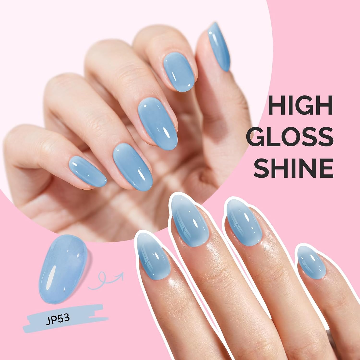 image:imageMelodySusie Gel Nail Kit with PART06G Cordless UV Lamp Rechargeable LED UV Light with Smart Sensor Classic Popular Colors Plant Based Nails Polish with Top Base Coat Builder Gel Beginner Nail KitHaze BlueJP53