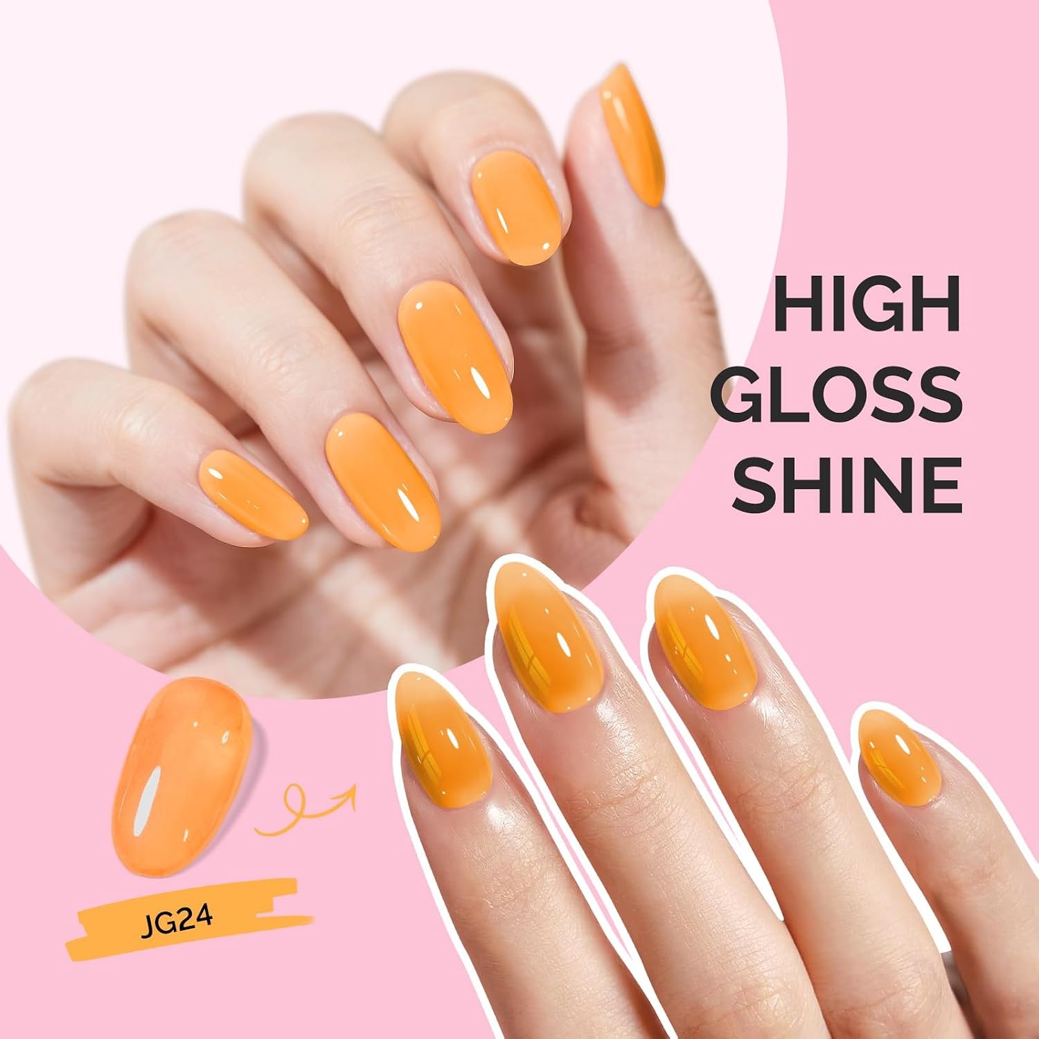 image:imageMelodySusie Gel Nail Kit with PART06G Cordless UV Lamp Rechargeable LED UV Light with Smart Sensor Classic Popular Colors Plant Based Nails Polish with Top Base Coat Builder Gel Beginner Nail KitYellow AgateJG24