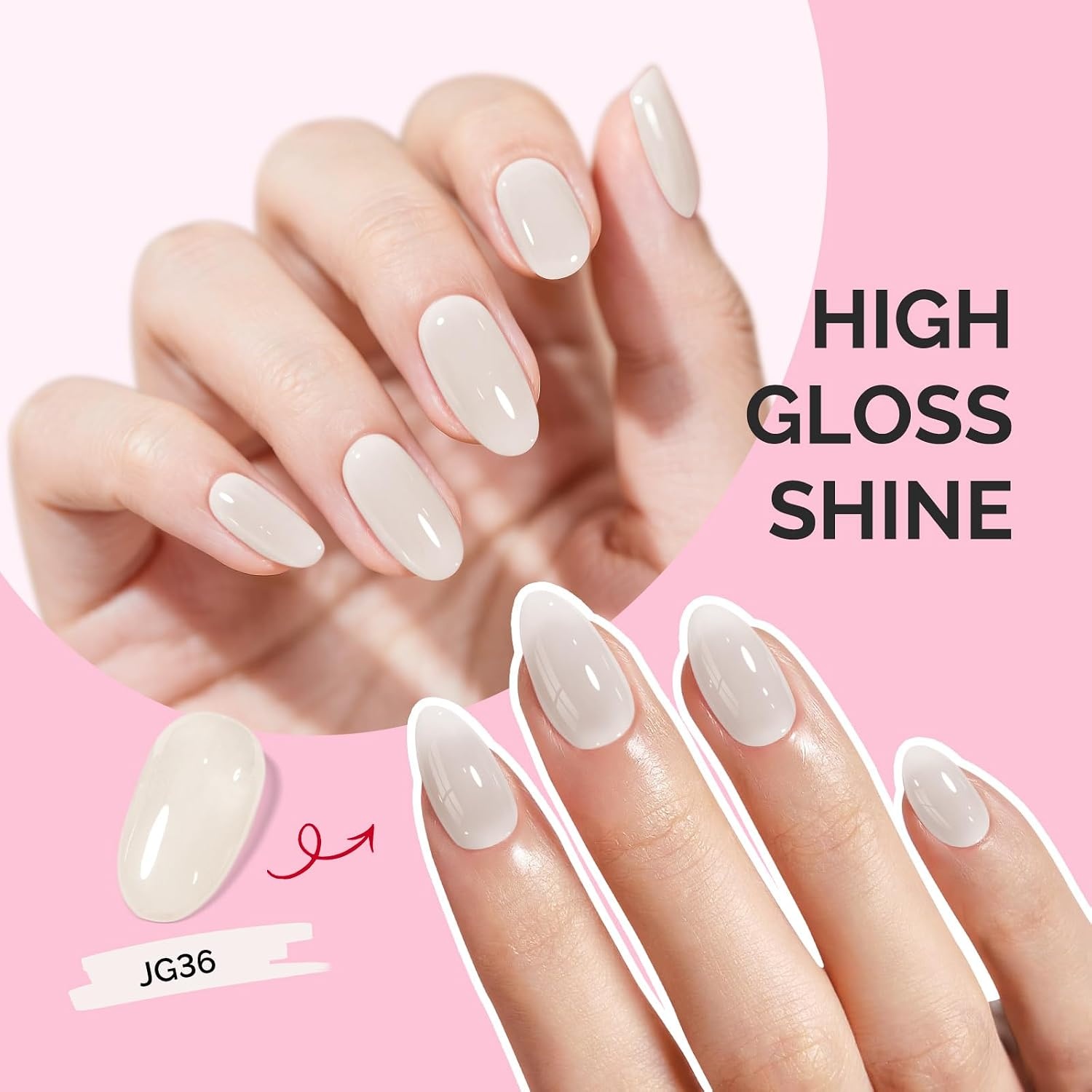 image:imageMelodySusie Gel Nail Kit with PART06G Cordless UV Lamp Rechargeable LED UV Light with Smart Sensor Classic Popular Colors Plant Based Nails Polish with Top Base Coat Builder Gel Beginner Nail KitMilky WhiteJG36
