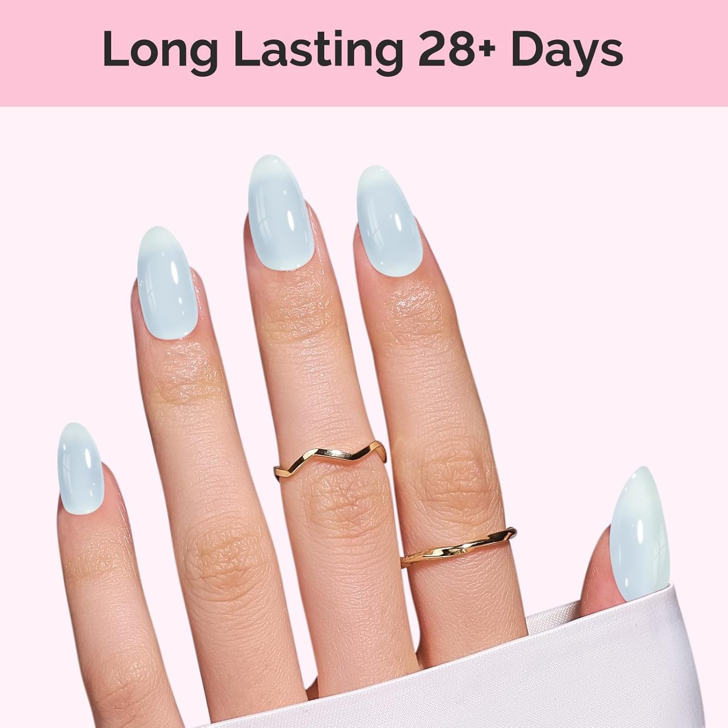 image:imageMelodySusie Gel Nail Kit with PART06G Cordless UV Lamp Rechargeable LED UV Light with Smart Sensor Classic Popular Colors Plant Based Nails Polish with Top Base Coat Builder Gel Beginner Nail KitMilky BlueJM11
