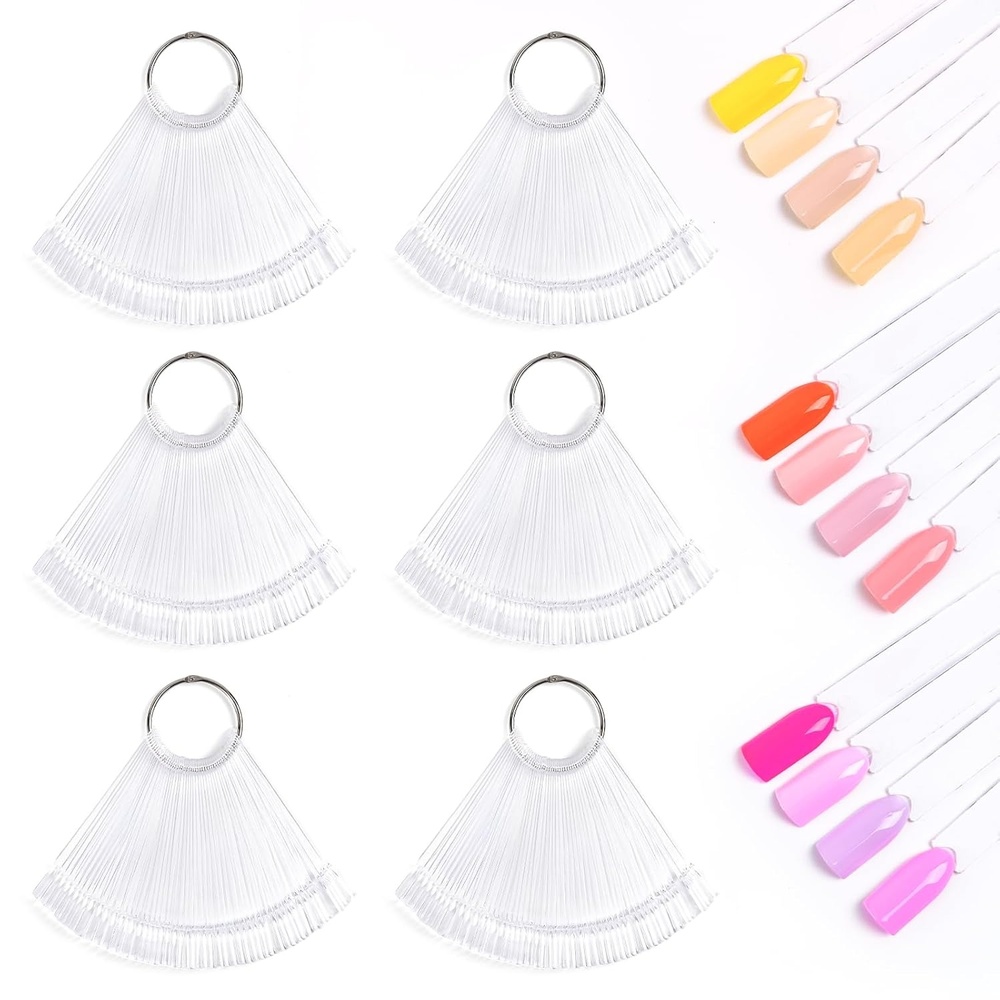 image:imageMelodySusie 100 Pcs Nail Swatch Sticks with Ring Clear Swatches for Gel Polish Transparent Acrylic Practice Tips Suitable for Displaying Colors Training Nail Art for Beginners and Professionals300 Pcs